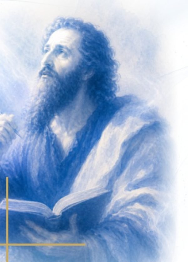 Ilustración del apóstol Juan escribiendo
